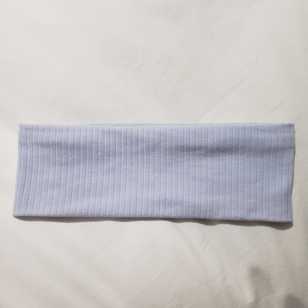 Baby Blue Cotton Ribbed Headband or Headwrap